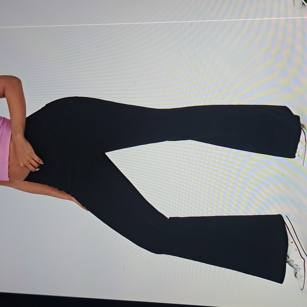 XSMALL      HALARA FLEX CROSSOVER SUPER FLARE DENIUM KNIT JEANS